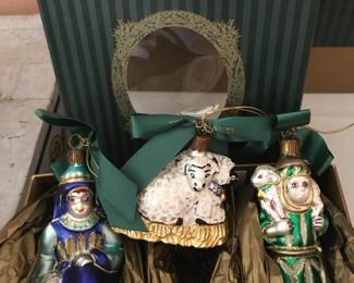 Waterford Nativity Shephards & Sheep ornaments