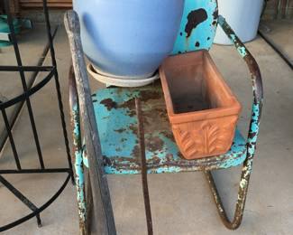 Old metal patio chair