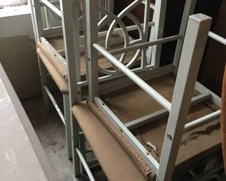 Metal base chairs wood seats