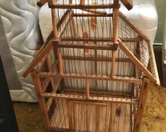 Wood bird cage