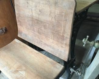 Cast iron & wood old school desk