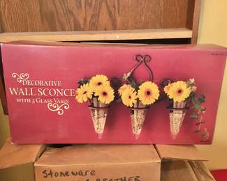 3-pc glass wall sconce