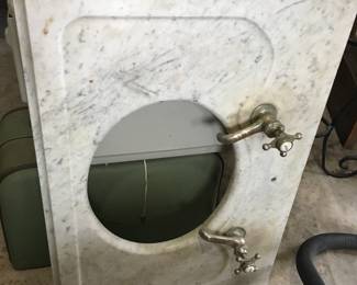 Marble vanity sink countertop w/hot/cold
