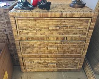 Wicker 3-drawer dressers