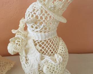 Snowman crocheted ornament