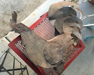Large metal rooster