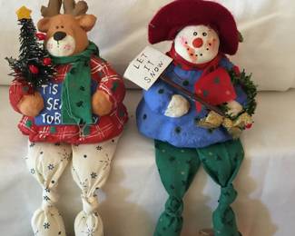 Sitting Christmas figural ornaments