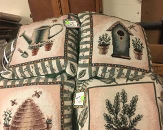 New "garden theme" throw pillows