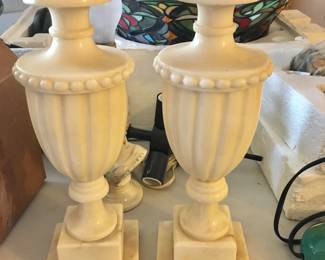Stone lamps pair