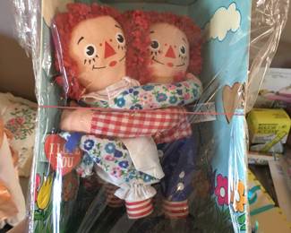 Raggedy Ann & Andy Embraceables dolls in box