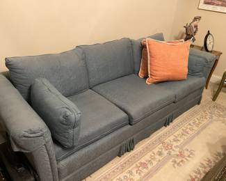 Custom sofa - pretty denim blue color. 