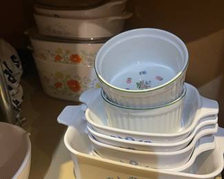 Corning Blue Cornflower and Wild Flower patterns 