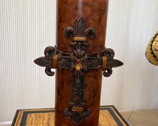 Large candle with cross