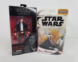 Lot 014   1 Bid(s)
Han Solo & Asajj Ventress Star Wars Action Figures
