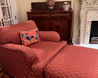 Nice club chair and ottoman.