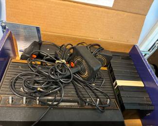 Vintage atari with games