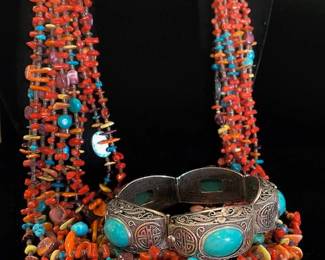 Coral and turquoise necklace