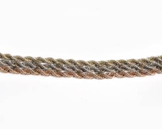 14K GOLD TRICOLOR NECKLACE | marked 14k / pat. 3308517. 16 in., 24.9g
