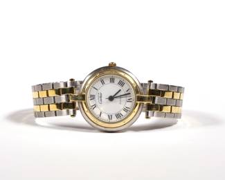 MUST DE CARTIER WRISTWATCH | Lady's two-tone stainless steel watch, marked on the back of the case "Cartier / Paris / QUARTZ / SWISS / 20-S1321"
