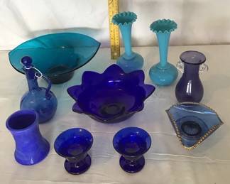 Blue Fenton Bowl And More