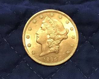 1896 20$ Liberty Head Gold Coin