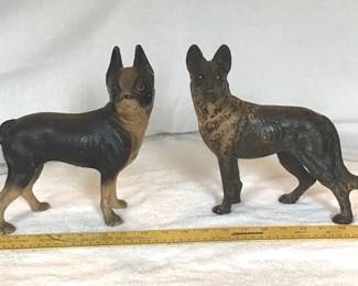 Antique Cast Iron Dog Doorstops