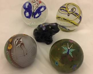 Signed Glass Paperweights