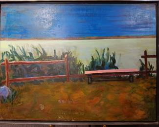 Oil Painting Waterscene Signed Vaghano