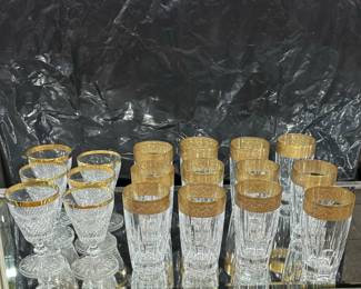 Wine & Gokd Rimmed Tumblers