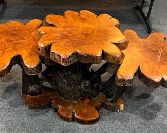 Laquered  Natural Wood Table 