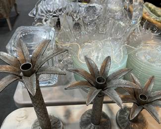 Metal Palm Tree Votives