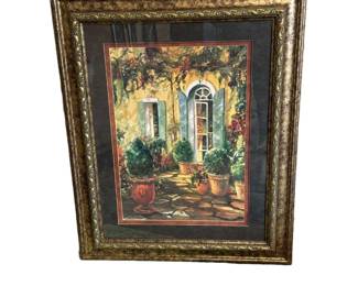 B.Sikes Numbered Tuscan Courtyard Framed Artwork