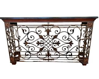 Metal Console with stone top