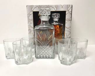Paksh Glass Whiskey Decanter Set New in Box