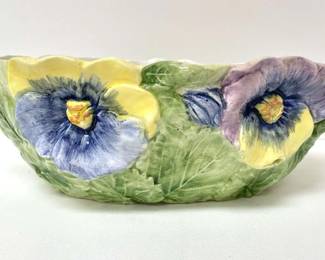 San Marco Nove Italian Floral Pottery Planter Bowl