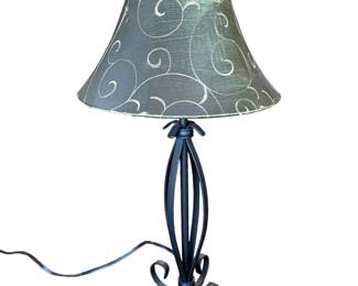 Metal Table Lamp with Green Shade