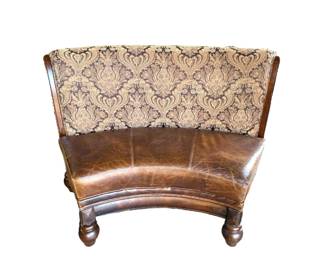 Curved Leather Banquette Bench Seat