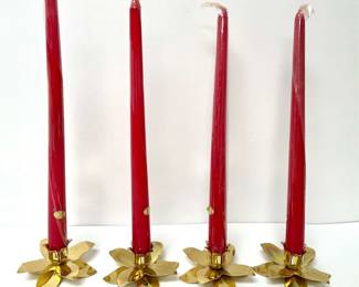 Set of 4 Metal Flower Candle Holders