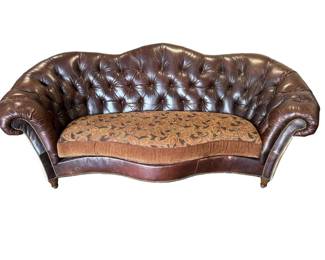 Camelback Chesterfield Leather Tufted Sofa