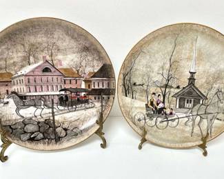 P Buckley Moss Market Day  Sunday Ride Limited Edition Numbered Decorative Plates