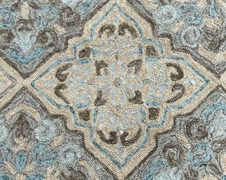 Blue Hand Hooked Rug