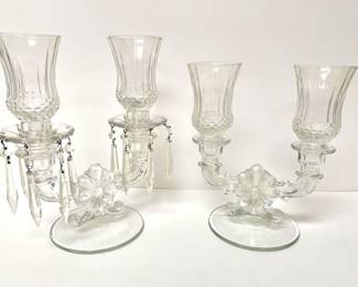 Antique Glass Candelabras