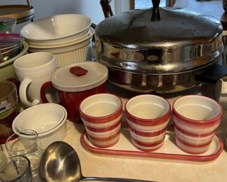 Kitchen full of quality cookware, dinnerware, cooking accessories, etc.