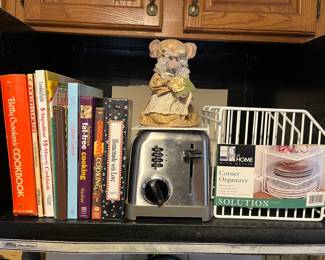 Cookbooks; kitchen appliances.