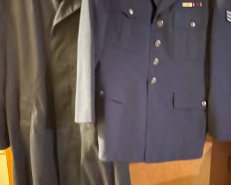 Military jacket (right); military long coat (right).