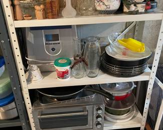 Kitchen appliances, cookware, accessories, etc.