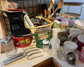 Kitchen full of quality cookware, dinnerware, cooking accessories, etc.