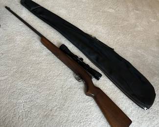 Winchester Model 74 22 L. Rifle with Bushnell Sportview scope.