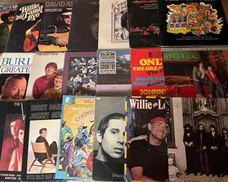 Sampling of the types and titles of the LPs to be included in the large collection of records to be sold.