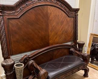 King Headboard, Footboard, Side Rails and Bench 